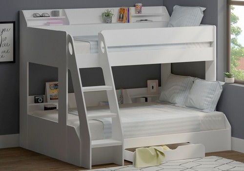 White small double bunk - double, beds