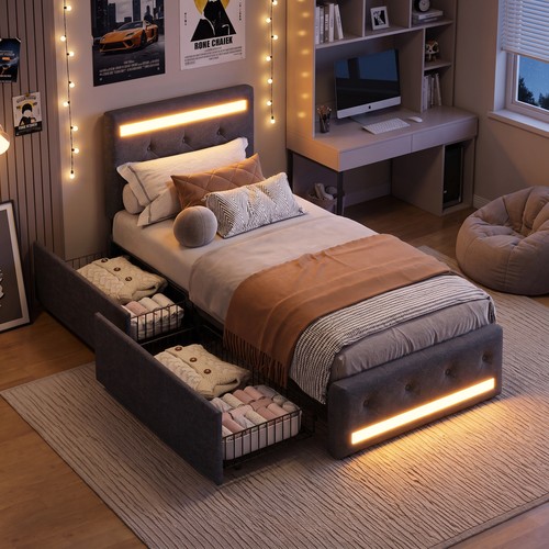 3ft upholstered bed frame with - upholstered,