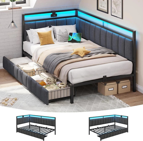 Single bed frame with - bed,