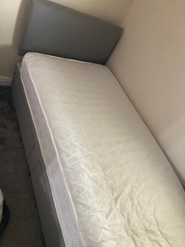 Single bed frame with - bed, storage