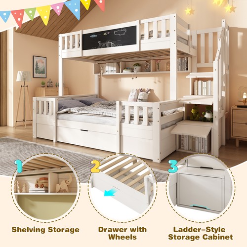Kids bunk bed 3ft - bed, double