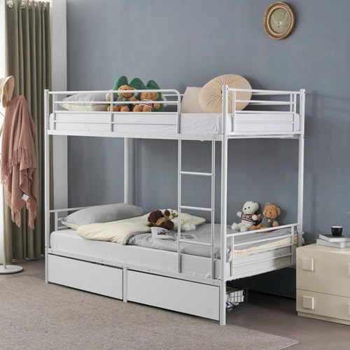 Twin over metal bunk - bunk, bed